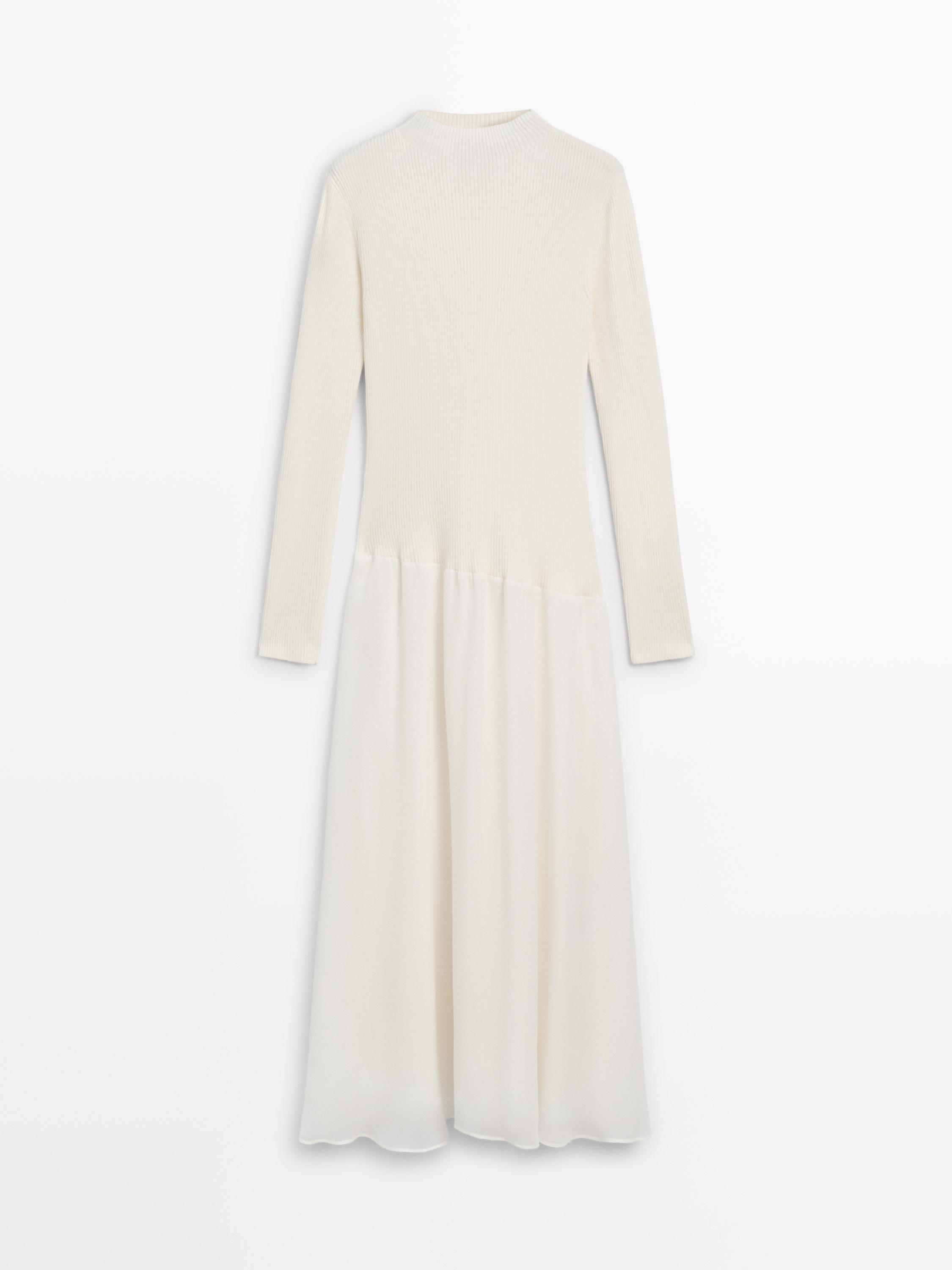 Robe en maille bi-matière